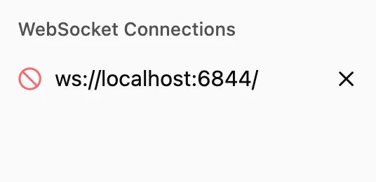 Disconnected connection in sidebar